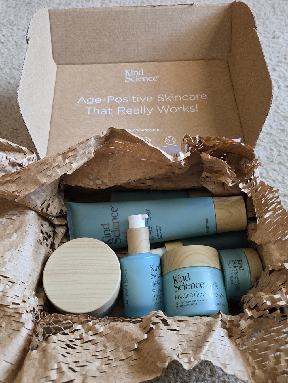 NEW Kind Science Ellen DeGeneres skincare set full size bottles face eye cream